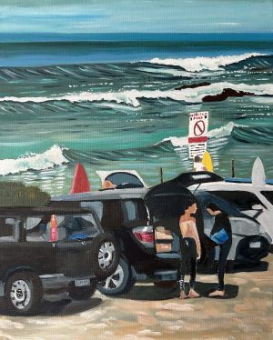 Anticipation 400x500mm acrylic on canvas - Park Beach Tasmania. Contact me to purchase.