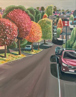 Down to the train park 400x500mm acrylic on canvas
