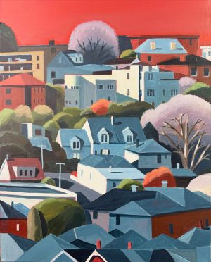 Quail Street 400x500mm acrylic on canvas