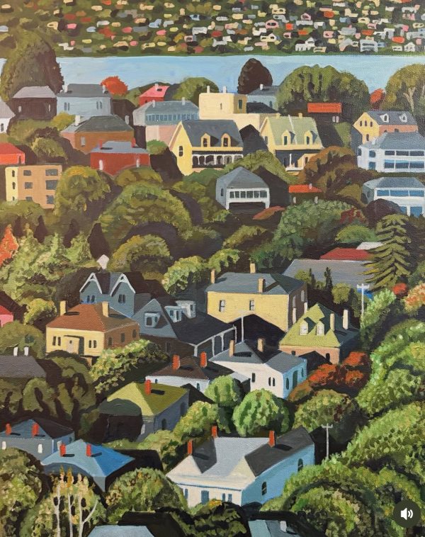 Late afternoon shadows 400x500mm acrylic on framed canvas - contact me to purchase