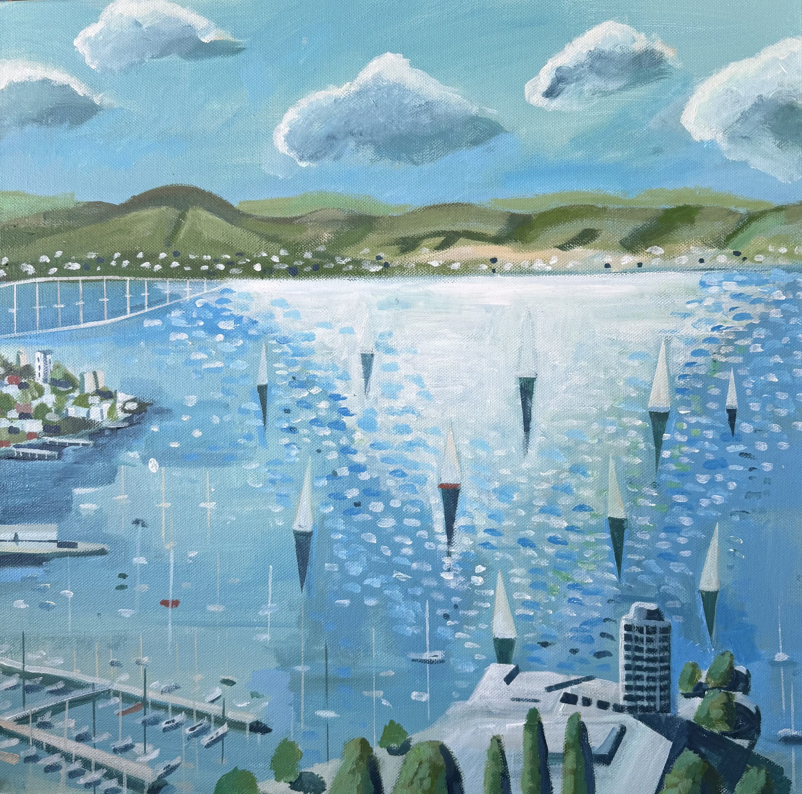 Early finish 460x460mm acrylic on canvas