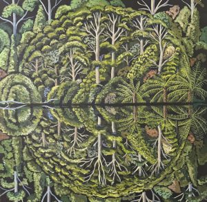 Floating along the Gordon 460x460mm  acrylic on canvas - on hold