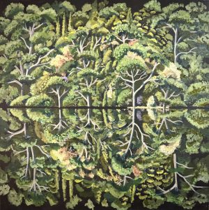 Time for reflection 460x460mm acrylic on canvas - Gordon River, Strahan