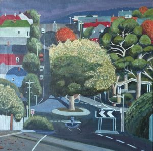 Hill street 460x460mm acrylic on canvas