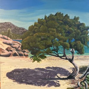 The beach tree 510x510mm acrylic on canvas