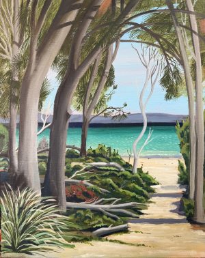 Where the wild things swim 400x500mm acrylic on framed canvas