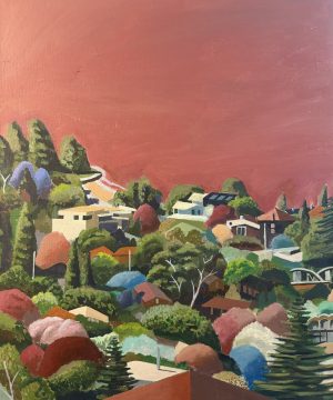 Over the bay 500x600mm acrylic on canvas