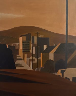 Late afternoon light 400x500mm acrylic on framed canvas