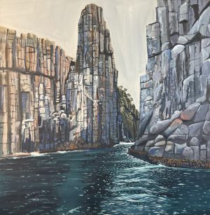 Cape Hauy cliffs 610x610mm acrylic on canvas